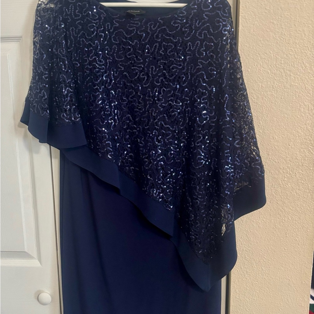 R&M Richards Midnight Blue Asymmetrical Dress